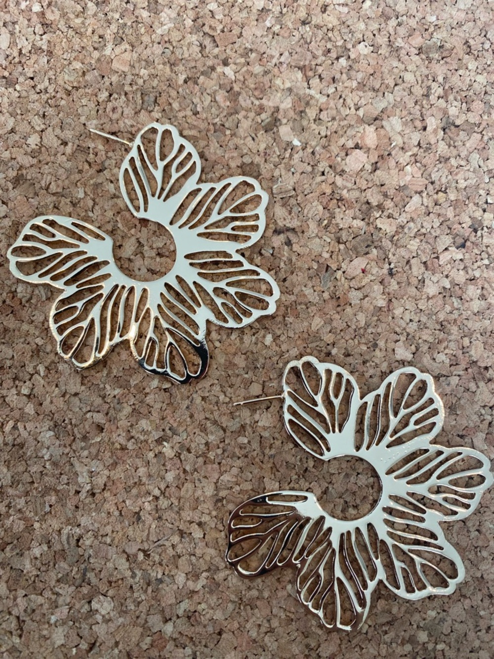 Floral Gold Cutout Hoop Earrings